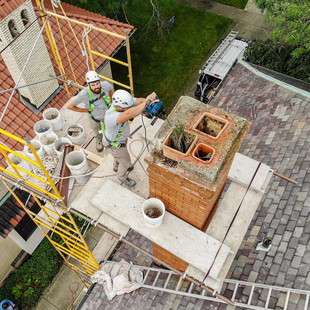 Chimney crown damage and repair in Honeoye Falls, NY and Rochester NY